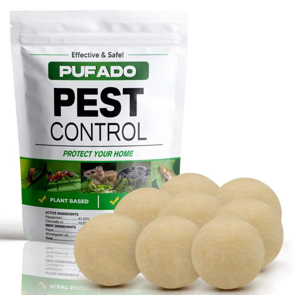 Roach Buster Pest Control Balls – Peppermint Rodent, Mouse and Spiders Repellent (8-Pack) for Home, RV, and Outdoor Use
