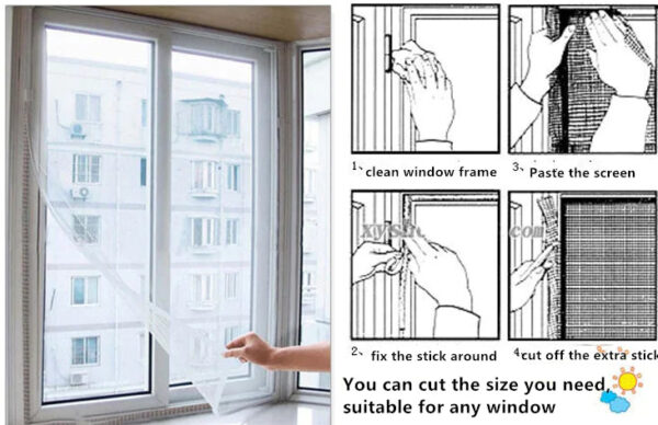 DIY Self-Adhesive Mosquito Window Screen Panel – Easy Install Bug Barrier and Net.
